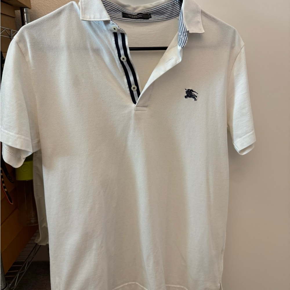 Burberry White Polo Shirt